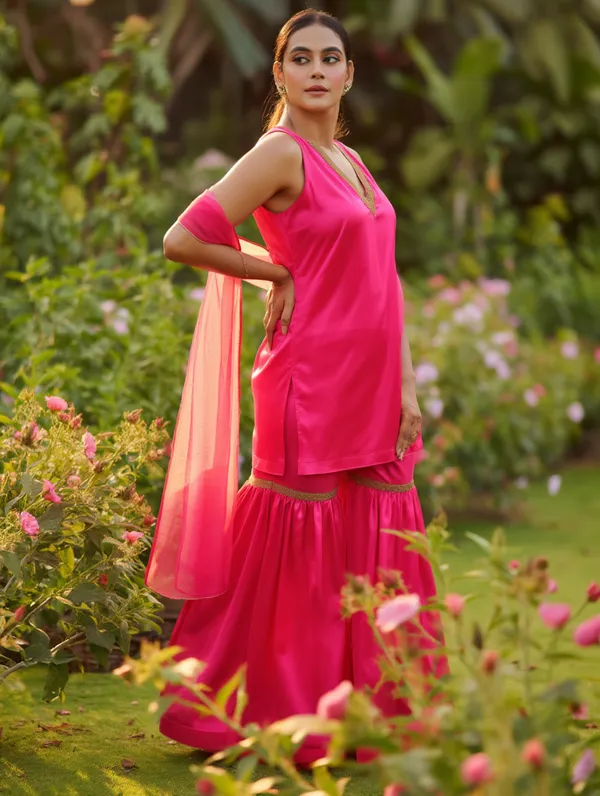 Rani_Pink_Japanese_Satin_&_Organza_Sharara_Set_For_Women