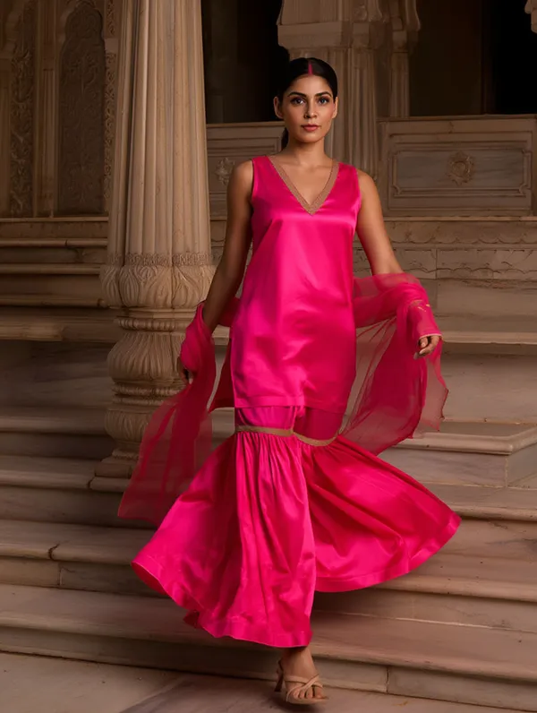 Rani_Pink_Japanese_Satin_&_Organza_Sharara_Set_For_Women