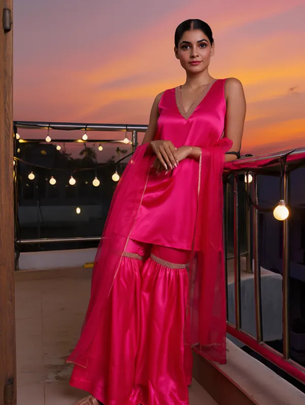 Rani_Pink_Japanese_Satin_&_Organza_Sharara_Set_For_Women
