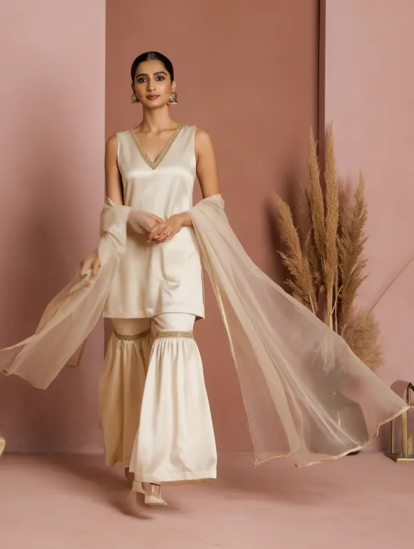 Ivory_Japanese_Satin_&_Organza_Sharara_Set_For_Women