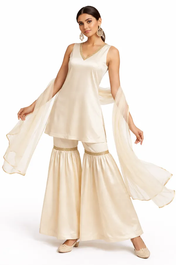 Ivory_Japanese_Satin_&_Organza_Sharara_Set_For_Women