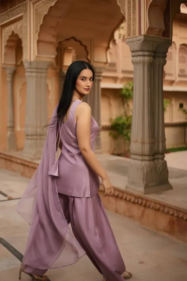 Purple_Japanese_Satin_&_Organza_Salwar_Set_For_Women