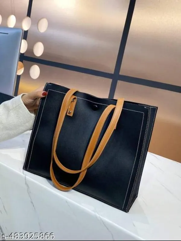 Black_Premium_Pu_Material_Casual_Hand_Bag_For_Women