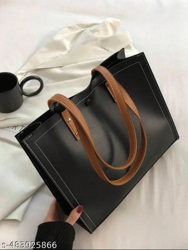 Black_Premium_Pu_Material_Casual_Hand_Bag_For_Women