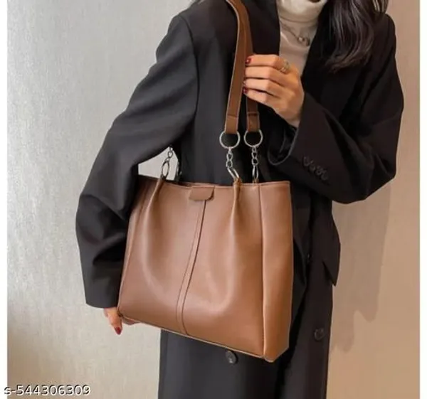 Brown_Premium_Pu_Material_Casual_Hand_Bag_For_Women