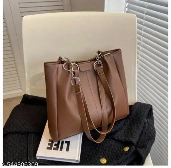 Brown_Premium_Pu_Material_Casual_Hand_Bag_For_Women