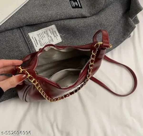 Maroon_Premium_Pu_Material_Casual_Siling_Bag_For_Women