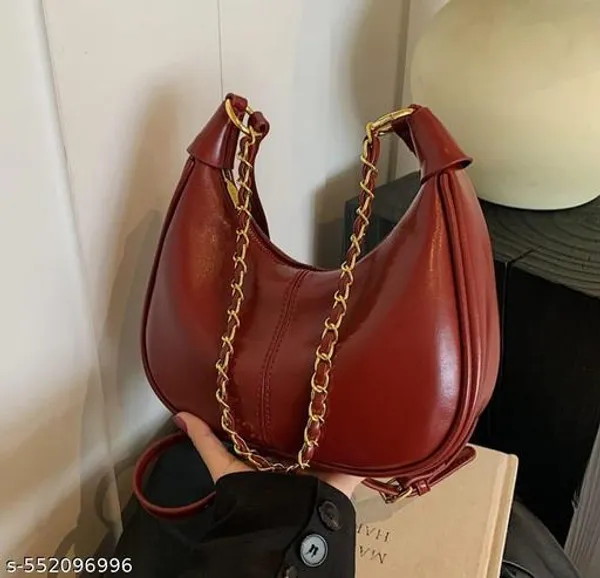 Maroon_Premium_Pu_Material_Casual_Siling_Bag_For_Women