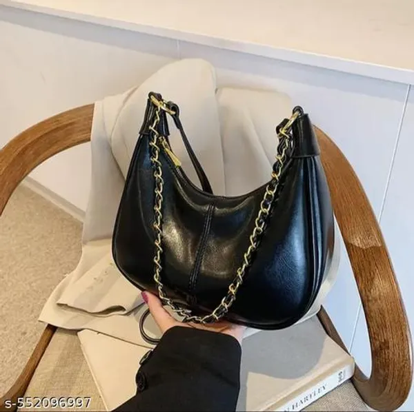 Black_Premium_Pu_Material_Casual_Siling_Bag_For_Women