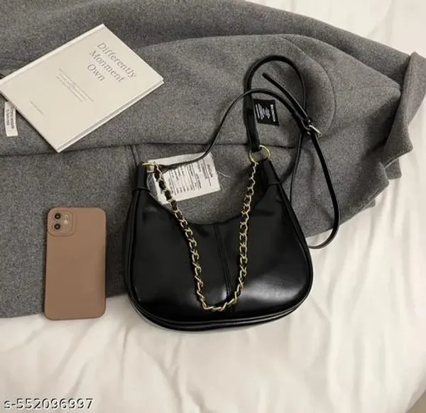 Black_Premium_Pu_Material_Casual_Siling_Bag_For_Women