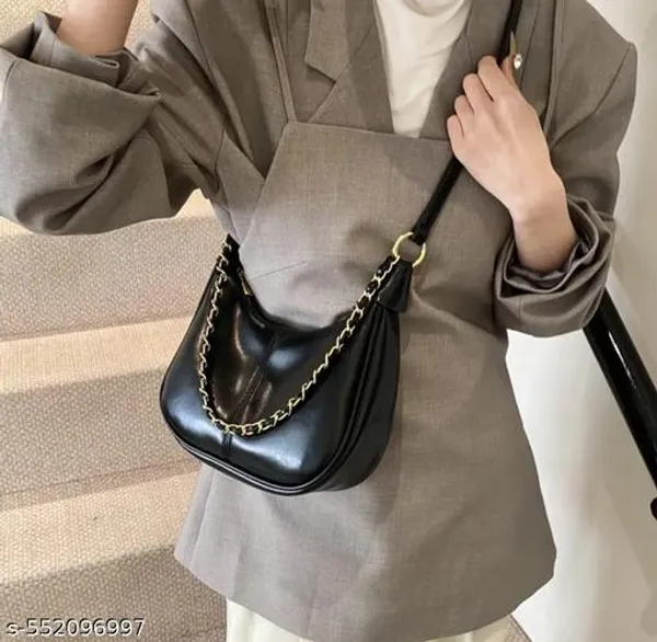 Black_Premium_Pu_Material_Casual_Siling_Bag_For_Women