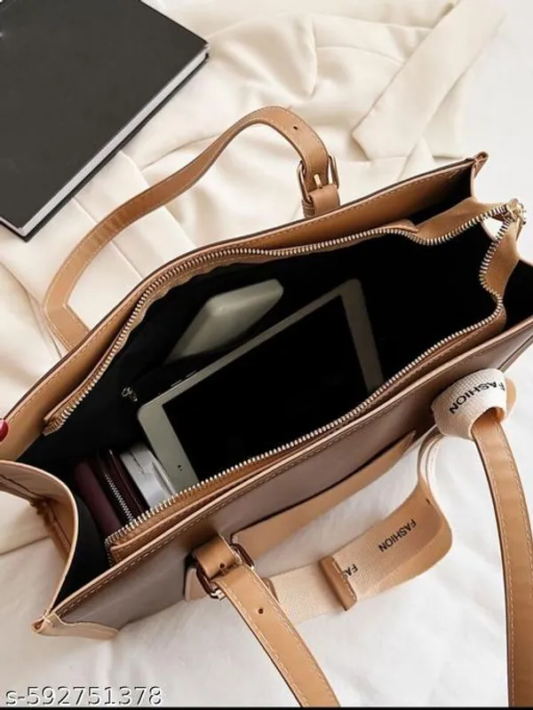 Beige_Premium_Pu_Material_Casual_Hand_Bag_For_Women