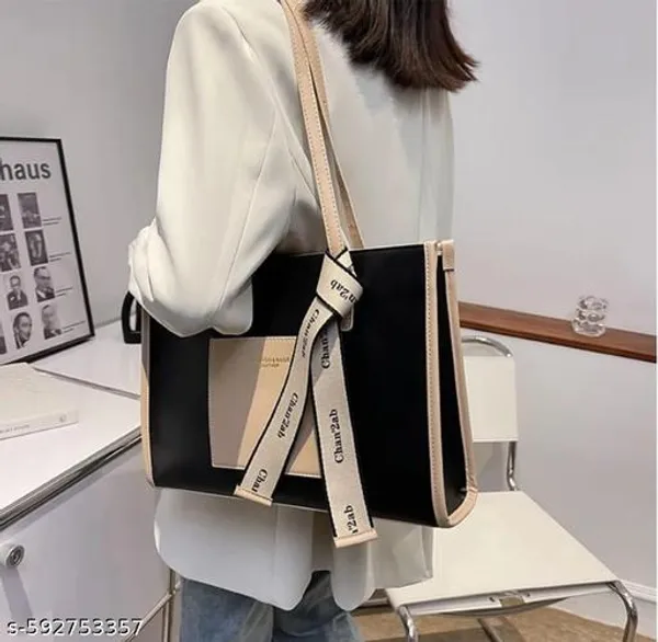 Black_Premium_Pu_Material_Casual_Hand_Bag_For_Women