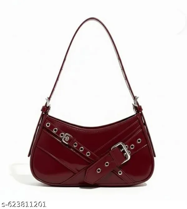 Maroon_Premium_Pu_Material_Casual_Hand_Bag_For_Women