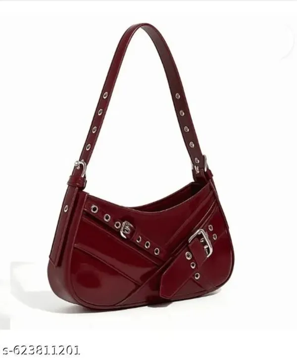 Maroon_Premium_Pu_Material_Casual_Hand_Bag_For_Women