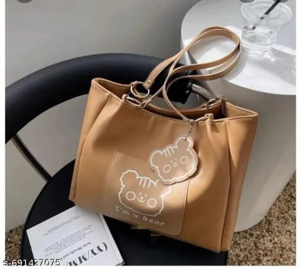 Tan_Premium_Pu_Material_Casual_Hand_Bag_For_Women