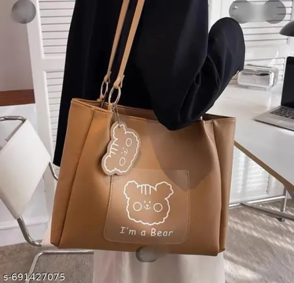 Tan_Premium_Pu_Material_Casual_Hand_Bag_For_Women