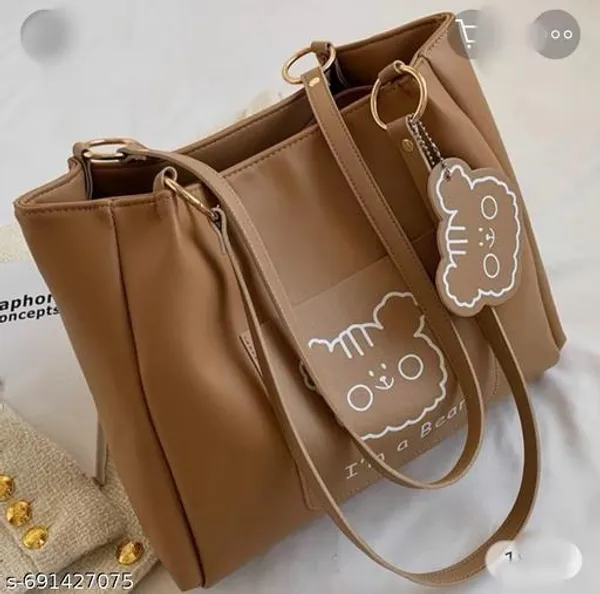 Tan_Premium_Pu_Material_Casual_Hand_Bag_For_Women