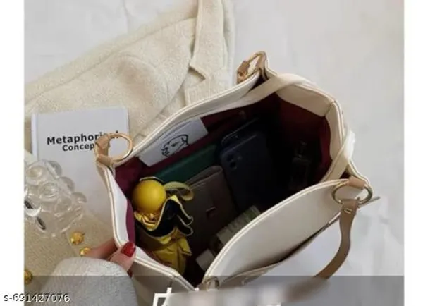 Beige_Premium_Pu_Material_Casual_Hand_Bag_For_Women
