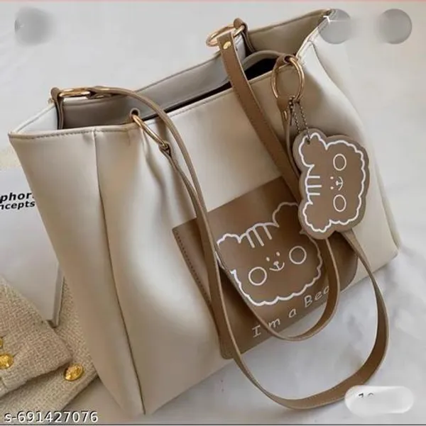 Beige_Premium_Pu_Material_Casual_Hand_Bag_For_Women