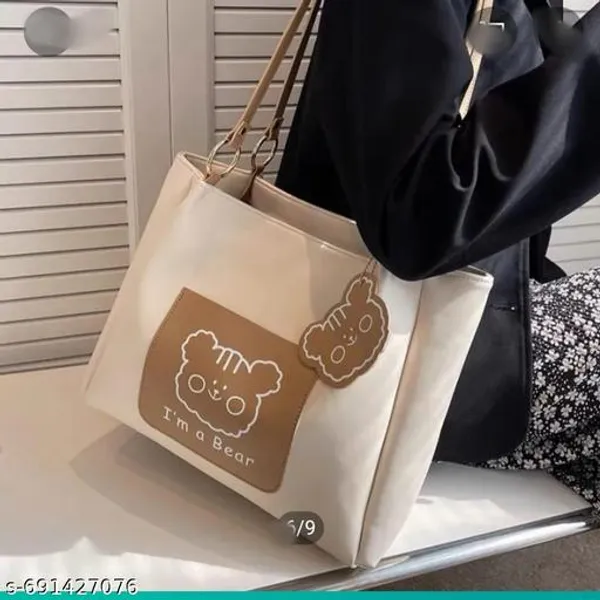 Beige_Premium_Pu_Material_Casual_Hand_Bag_For_Women