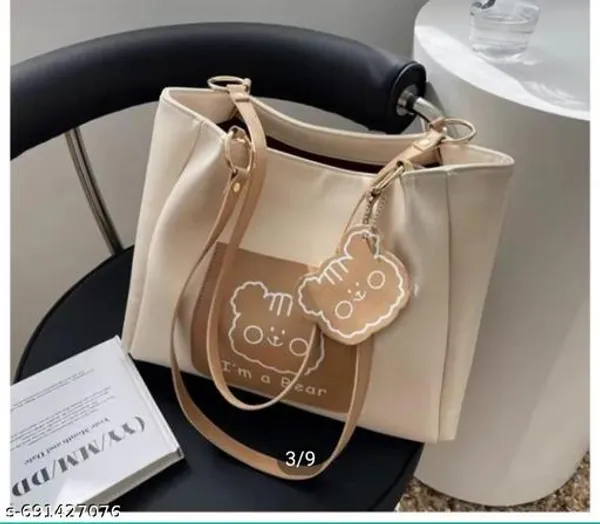 Beige_Premium_Pu_Material_Casual_Hand_Bag_For_Women