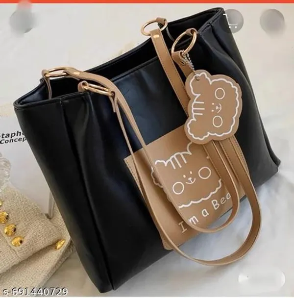 Black_Premium_Pu_Material_Casual_Hand_Bag_For_Women