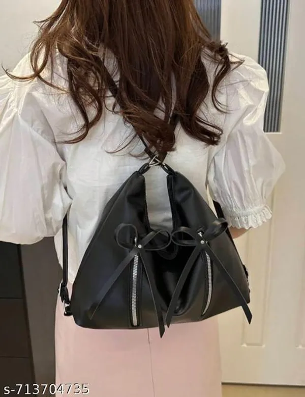 Black_Premium_Pu_Material_Casual_Hand_Bag_For_Women