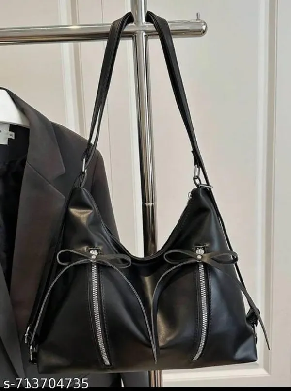 Black_Premium_Pu_Material_Casual_Hand_Bag_For_Women