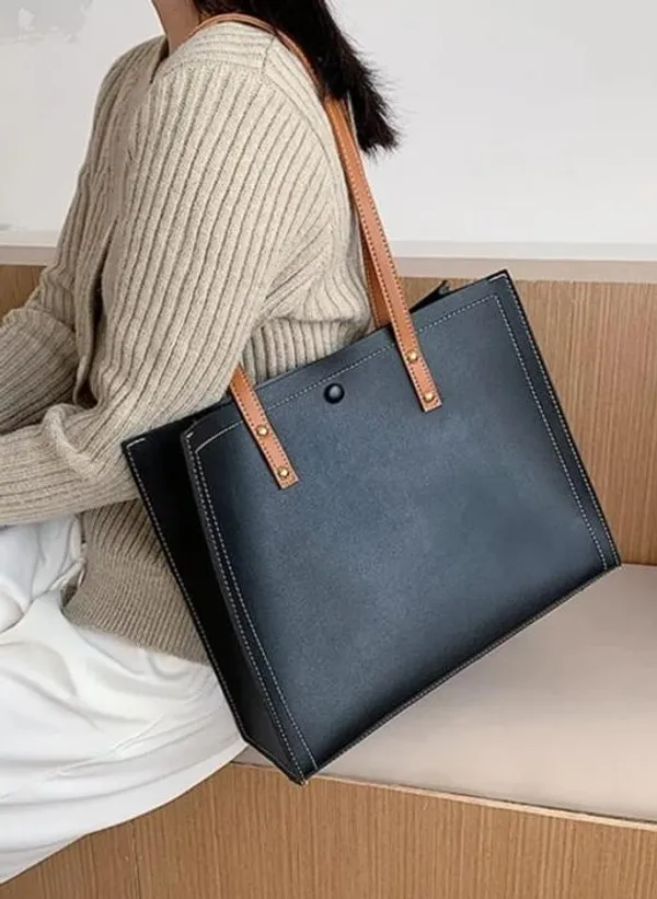Black_Premium_Pu_Material_Casual_Hand_Bag_For_Women