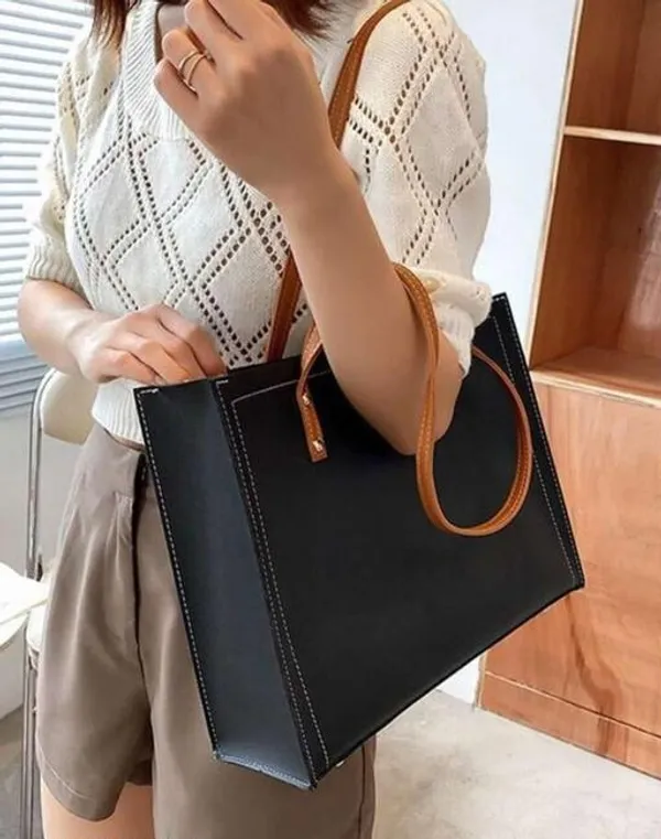 Black_Premium_Pu_Material_Casual_Hand_Bag_For_Women