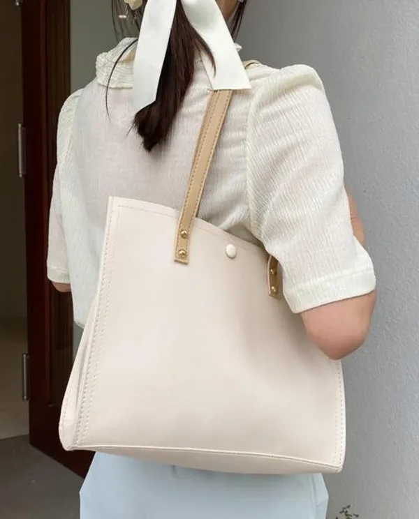 White_Premium_Pu_Material_Casual_Hand_Bag_For_Women