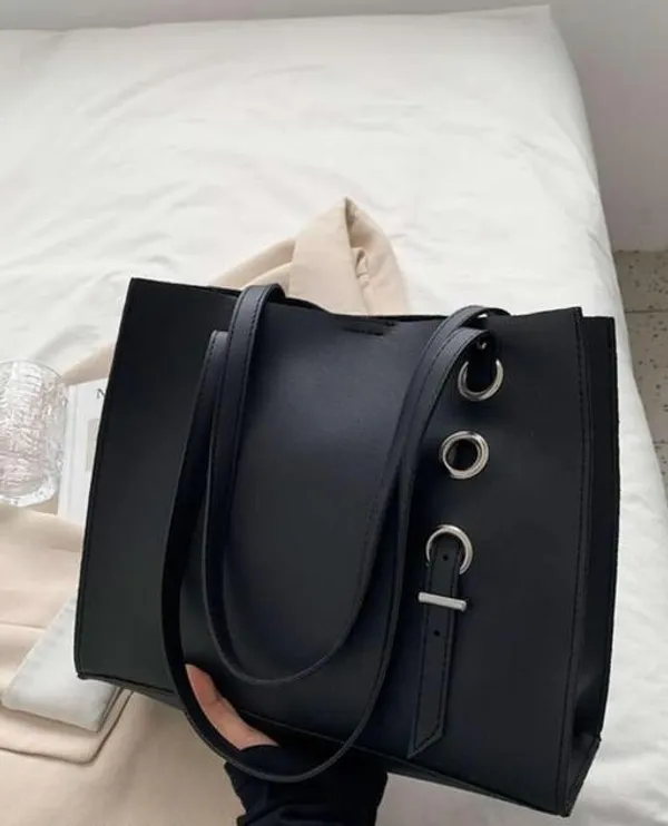 Black_Premium_Pu_Material_Casual_Hand_Bag_For_Women