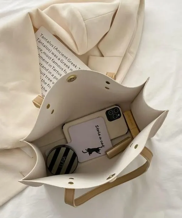 White_Premium_Pu_Material_Casual_Hand_Bag_For_Women