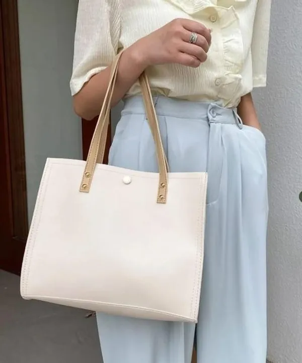 White_Premium_Pu_Material_Casual_Hand_Bag_For_Women