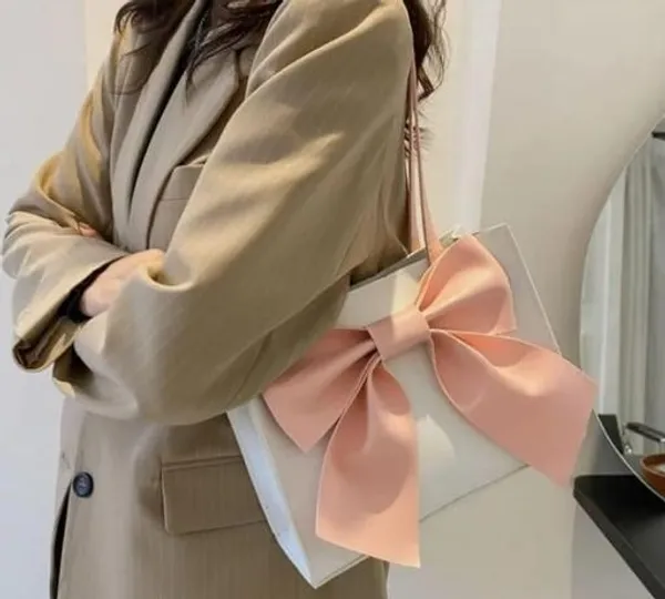 Peach_Premium_Pu_Material_Casual_Hand_Bag_For_Women