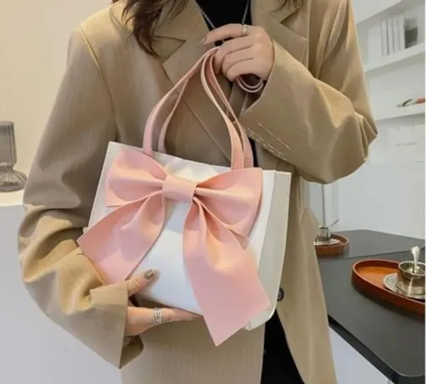 Peach_Premium_Pu_Material_Casual_Hand_Bag_For_Women