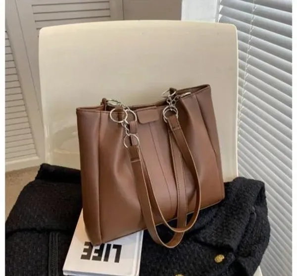 Tan_Premium_Pu_Material_Casual_Hand_Bag_For_Women