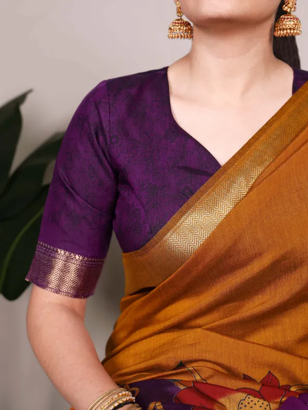 Mustered_Yellow_Blooming_Floral_Chanderi_Silk_Saree_For_Women