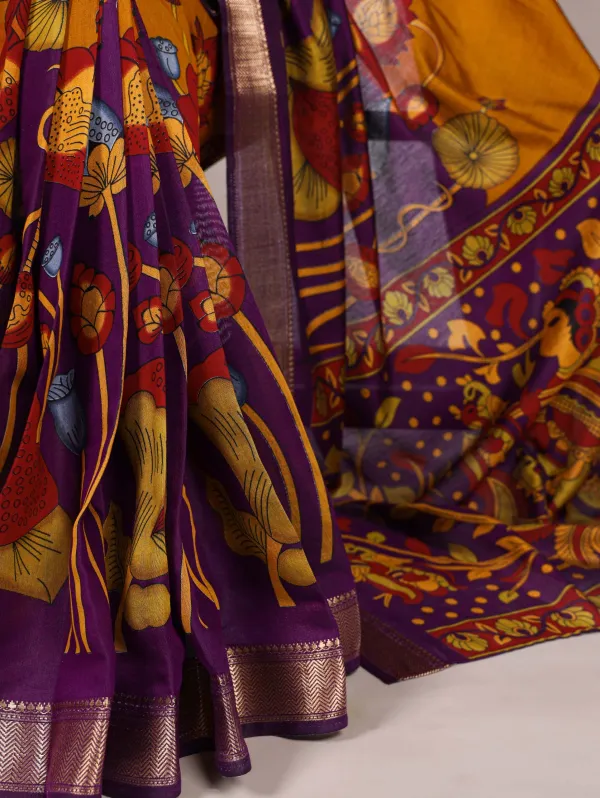 Mustered_Yellow_Blooming_Floral_Chanderi_Silk_Saree_For_Women