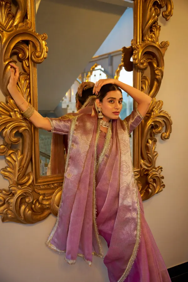 Light_Pink_Tissue_Silk_Saree_With_Rich_Golden_Zari_Border