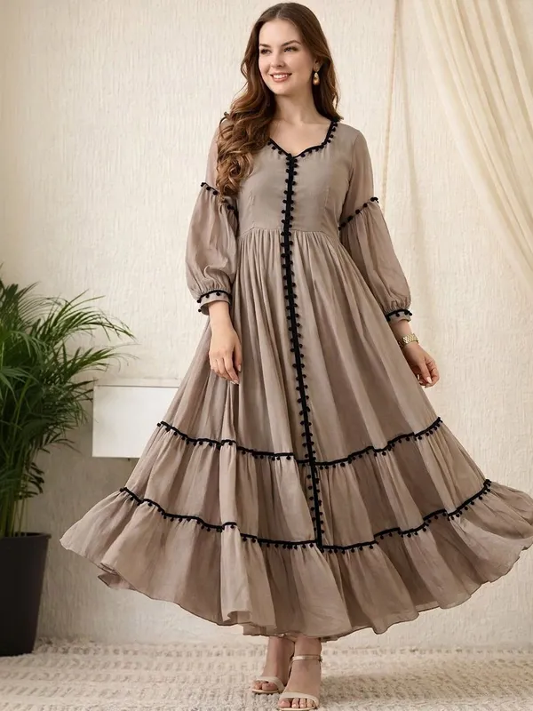 Puff_Sleeve_Ruffled_A-Line_Maxi_Dress