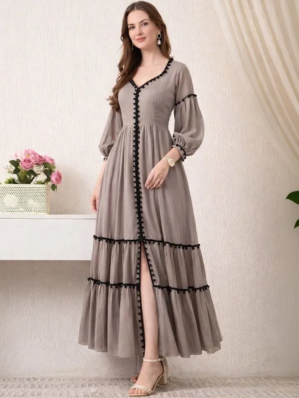 Puff_Sleeve_Ruffled_A-Line_Maxi_Dress