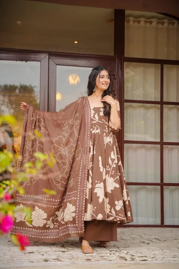 Women’s_Brown_Cotton_Straight_Kurta_Palazzo_Set_with_Printed_Dupatta
