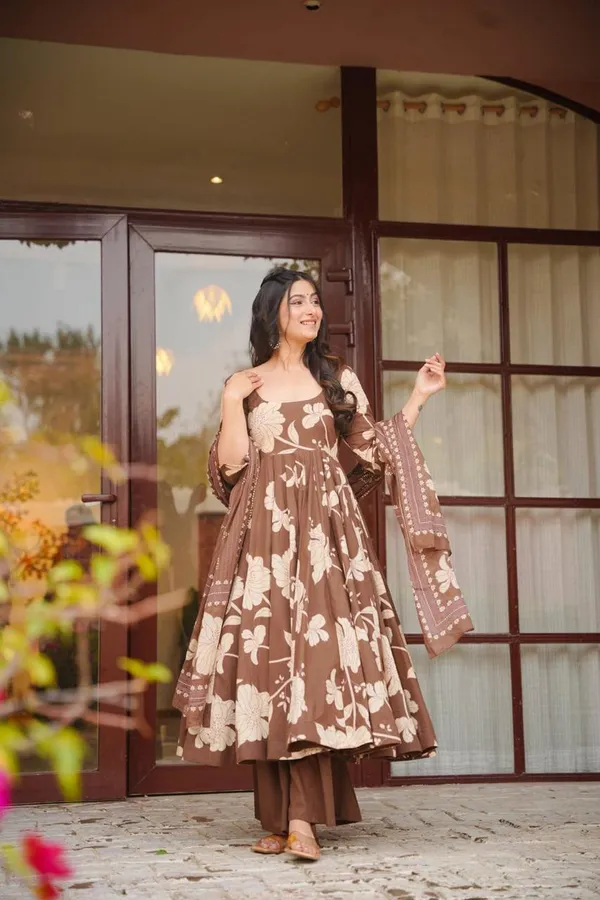 Women’s_Brown_Cotton_Straight_Kurta_Palazzo_Set_with_Printed_Dupatta