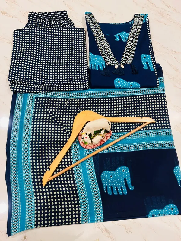Navy_Blue_Pure_Cotton_Premium_Kurta_Pant_Dupatta_Set_For_Women