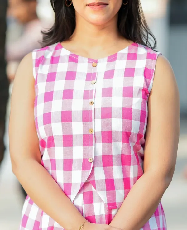 Blush_Checkered_Breeze_Dress_-_Pink