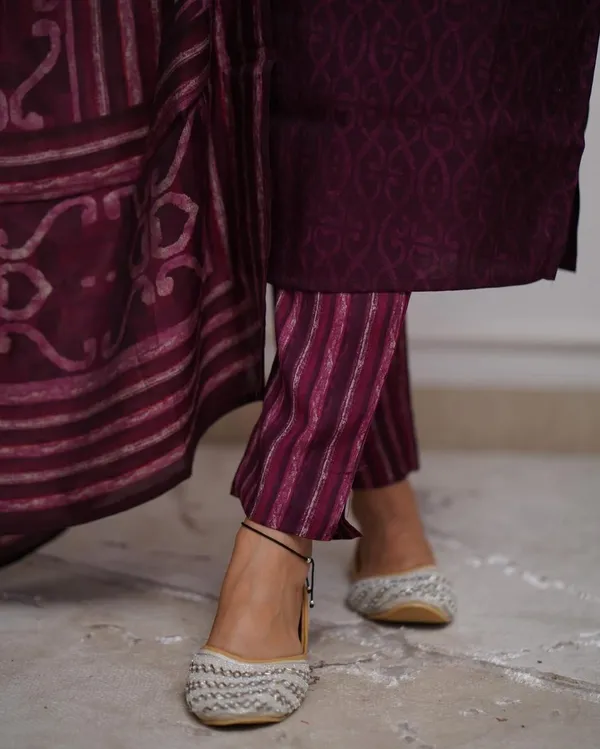 Premium_Wine_Printed_Kurta_Pant_Set_with_Dupatta_for_Women