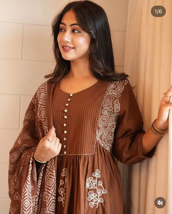Vintage_Rust_Hand_Block_Inspired_Kurta_Pant_Dupatta_Set