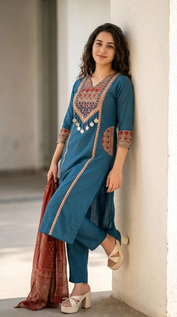 Royal_Blue_Ethnic_Kurta_Pant_Set_with_Dupatta